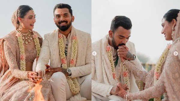 KL Rahul & Athiya Shetty Wedding Pics: Cricketer Looks Much In Love With His Bride As He Kisses Her Hand