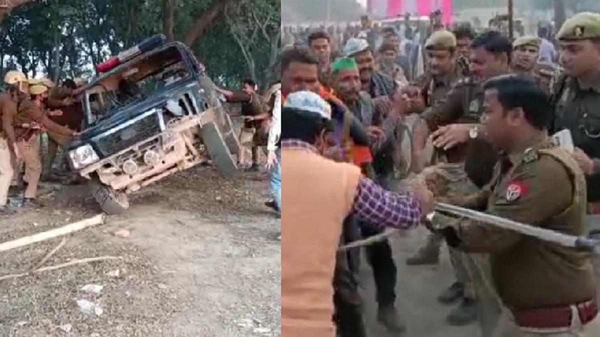 Farmers protesting against police in Shajahanpur, lathi charge after vandalism, many arrested