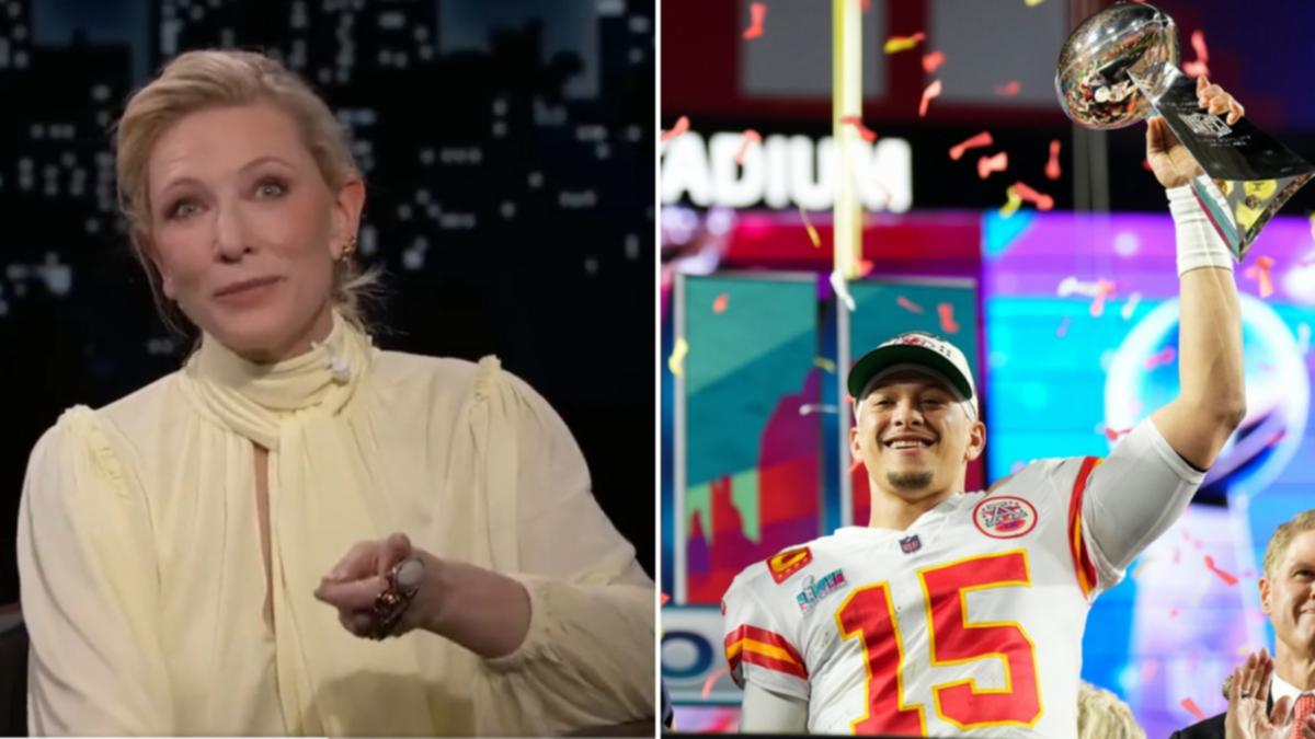 AFL-crazy Cate Blanchett provides harsh NFL Super Bowl sledge on Jimmy Kimmel Live