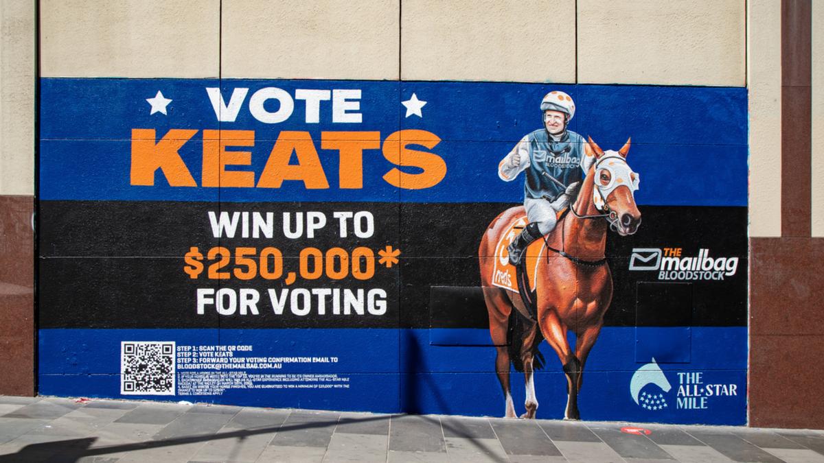 Huge mural of All-Star Mile confident Keats revealed in Melbourne’s CBD