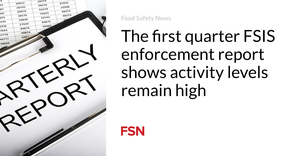 The very first quarter FSIS enforcement report reveals activity levels stay high