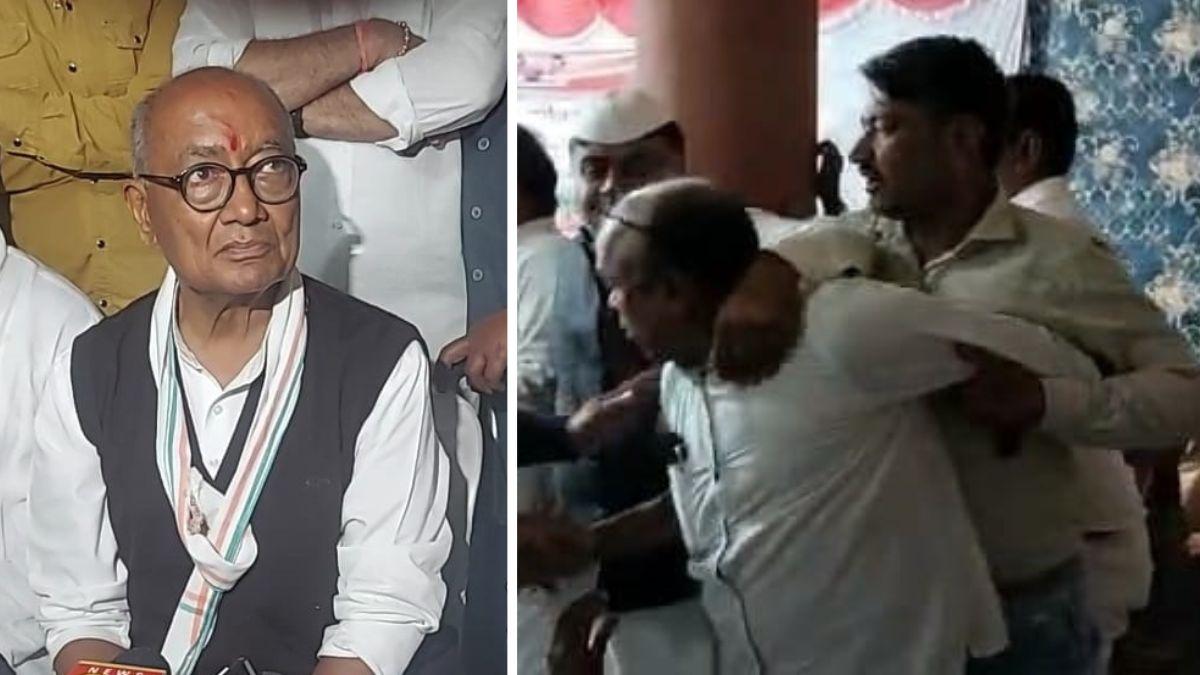 MP: Digvijay had come to teach discipline, Congress workers clashed in front