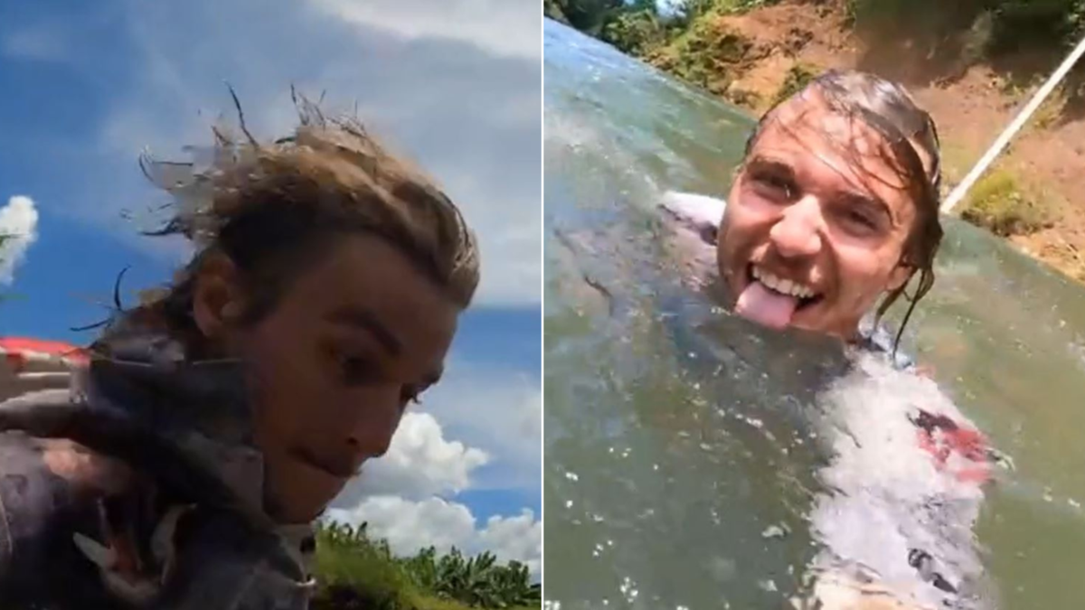 Influencer under fire for delving into croc-infested Queensland river