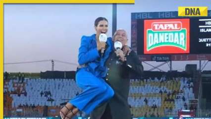 View: Danny Morrison raises speaker on his lap ahead of PSL match, captures her off guard