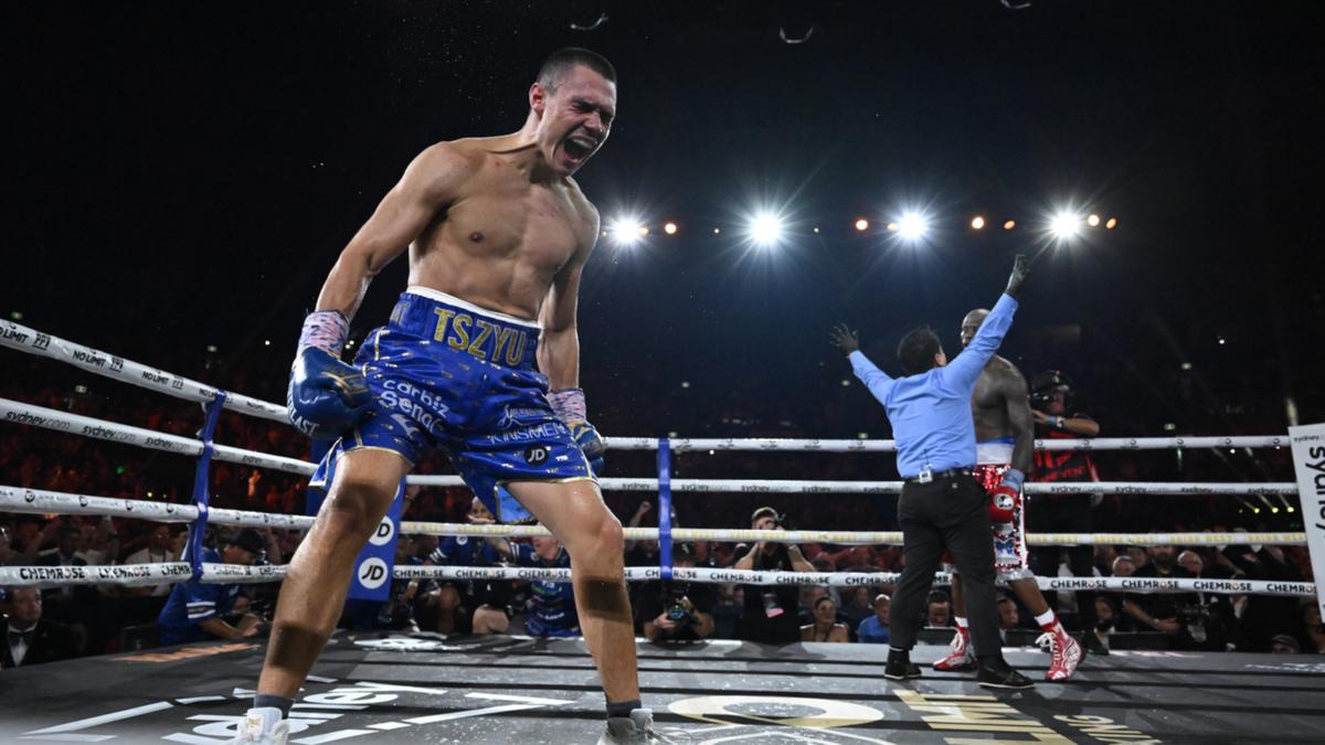 Aussie son-of-a-gun Tim Tszyu stuns American Tony Harrison to declare world title