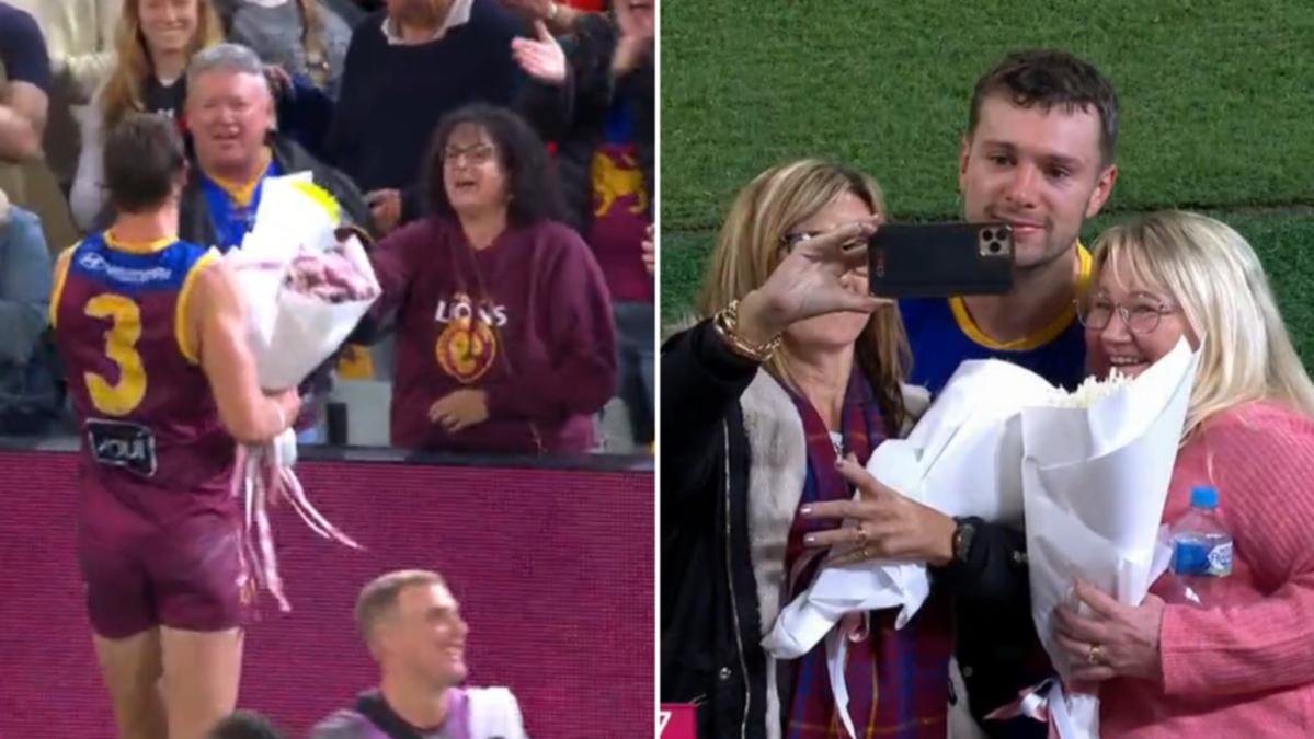 Brisbane Lions applauded for ‘beautiful touch’ ahead of Mother’s Day as gamers provide flowers to fans