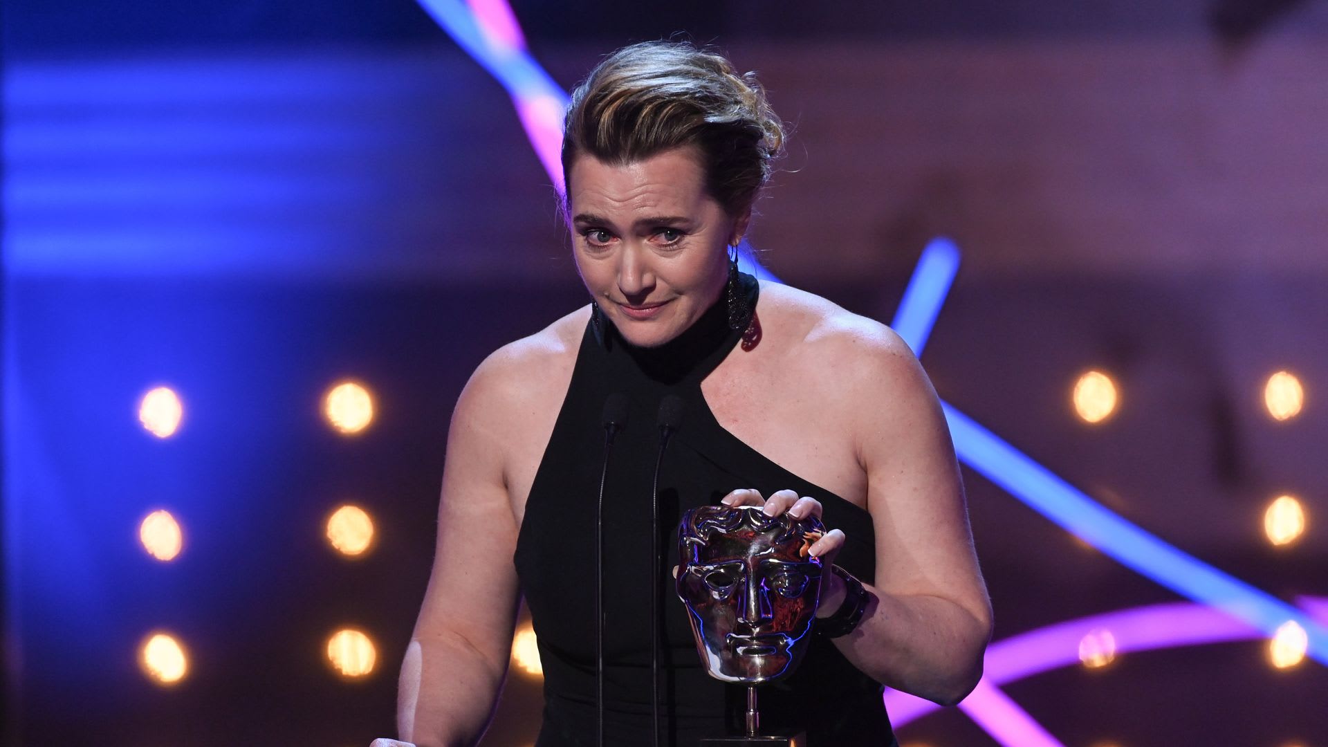 Kate Winslet and her child Mia Threapleton in tears as star wins Leading Actress television BAFTA