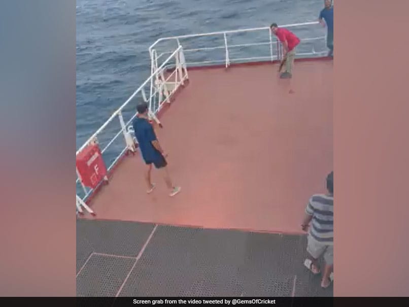 View: Men Playing Cricket On Ship Find Genius Way To Stop Ball From Falling Into Sea