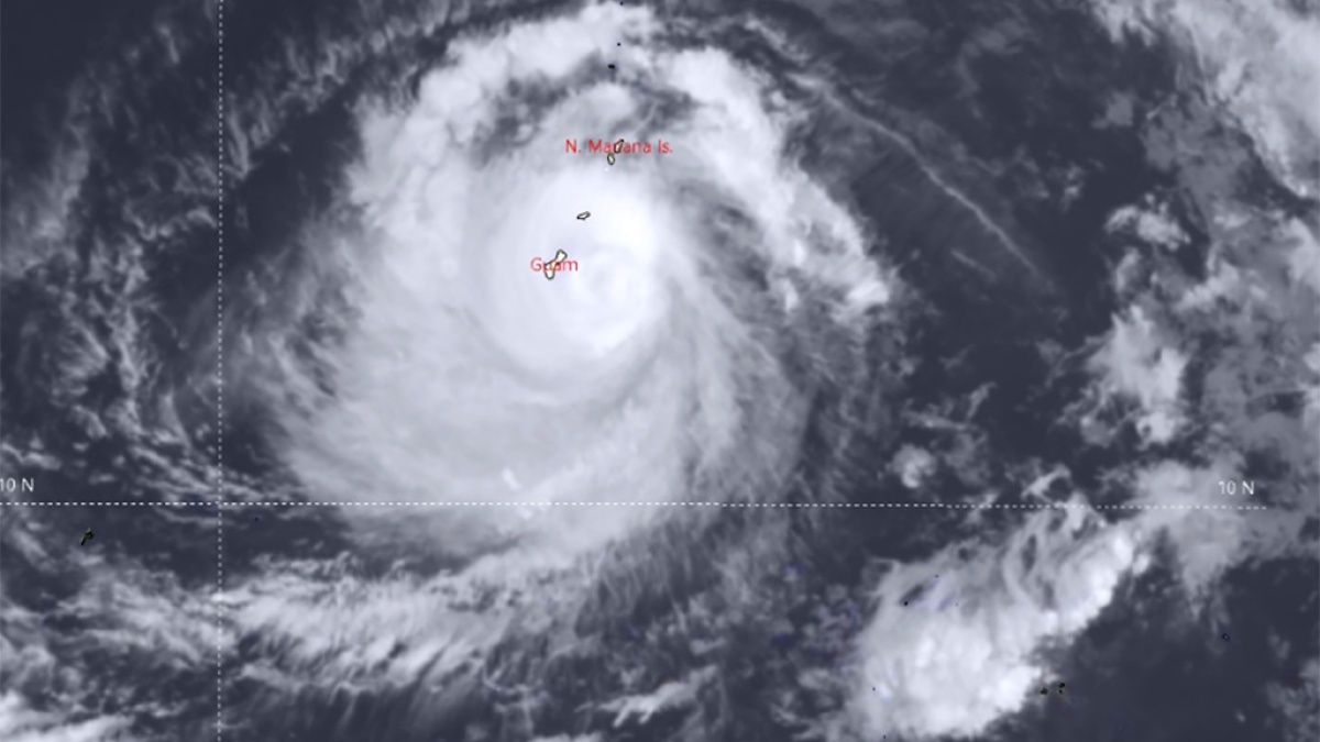 Tropical cyclone Mawar knocks Guam with heavy wind and rain