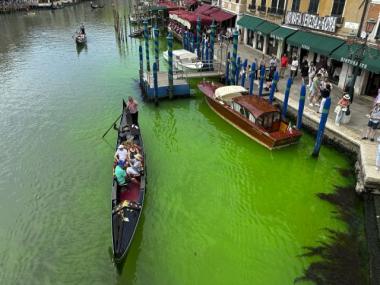 Aliens, algae or color tossed by eco-warriors: What triggered Venice’s Grand Canal to turn green?