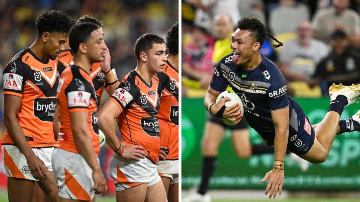 Records topple as North Queensland Cowboys thump unlucky Wests Tigers