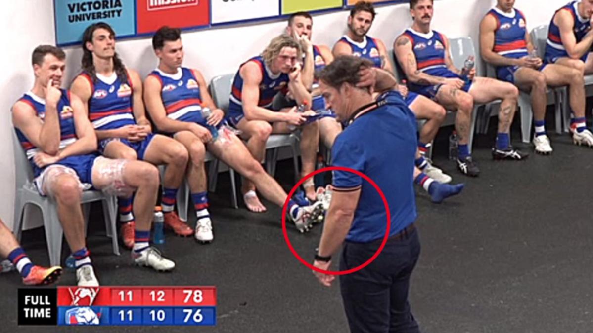 Luke Beveridge’s damaged hand exposed after furious punch throughout loss to Sydney Swans