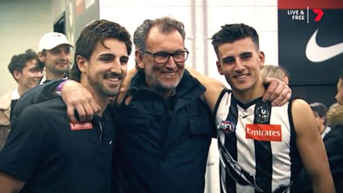 Nick and Josh Daicos spill beans on daddy Peter’s humiliating red card minute