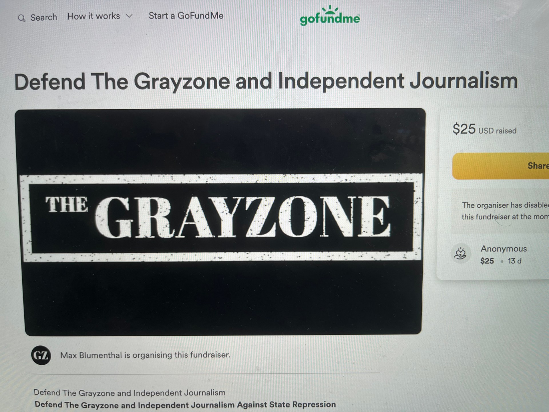 GoFundMe freezes contributions for The Grayzone, triggering totally free speech dispute