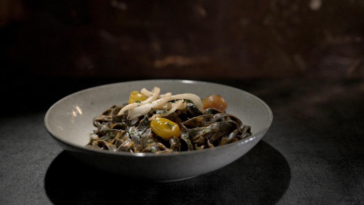 MKR Episode 2 dish: Squid Ink Linguine