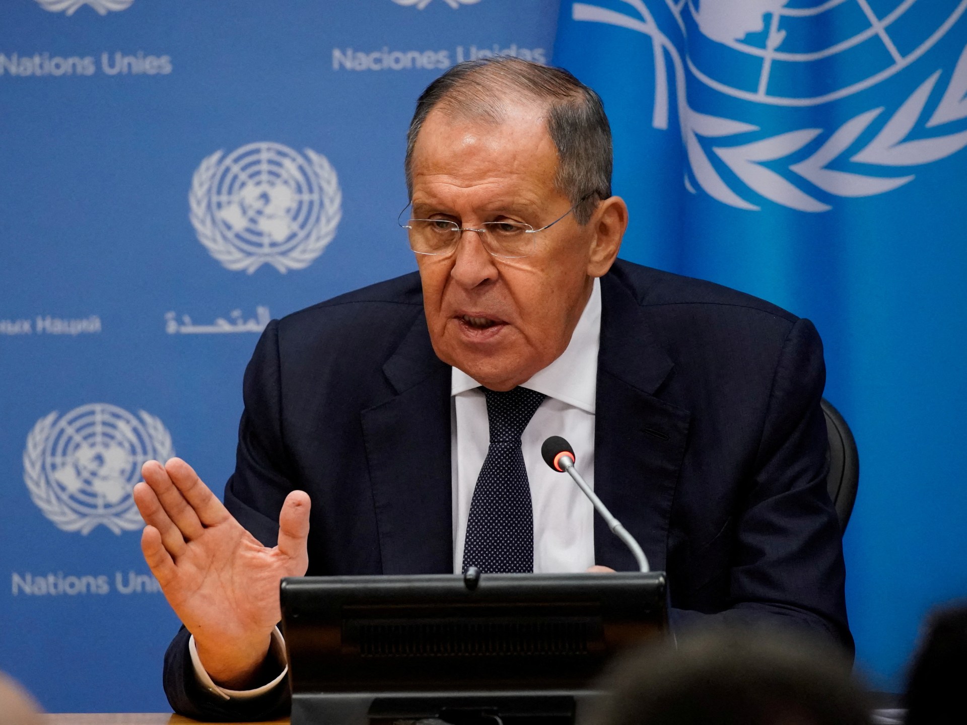 ‘Em pire of lies’: Russia’s Lavrov knocks West in UN speech