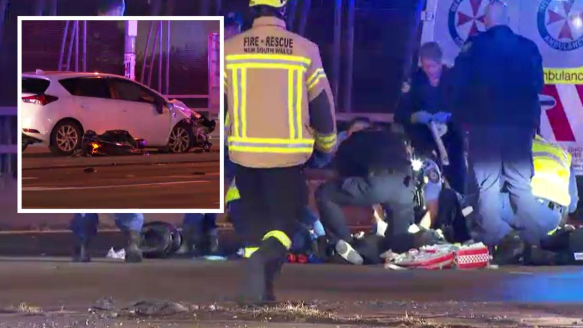 Motorcyclist defending life after accident on Cumberland Highway, Greystanes