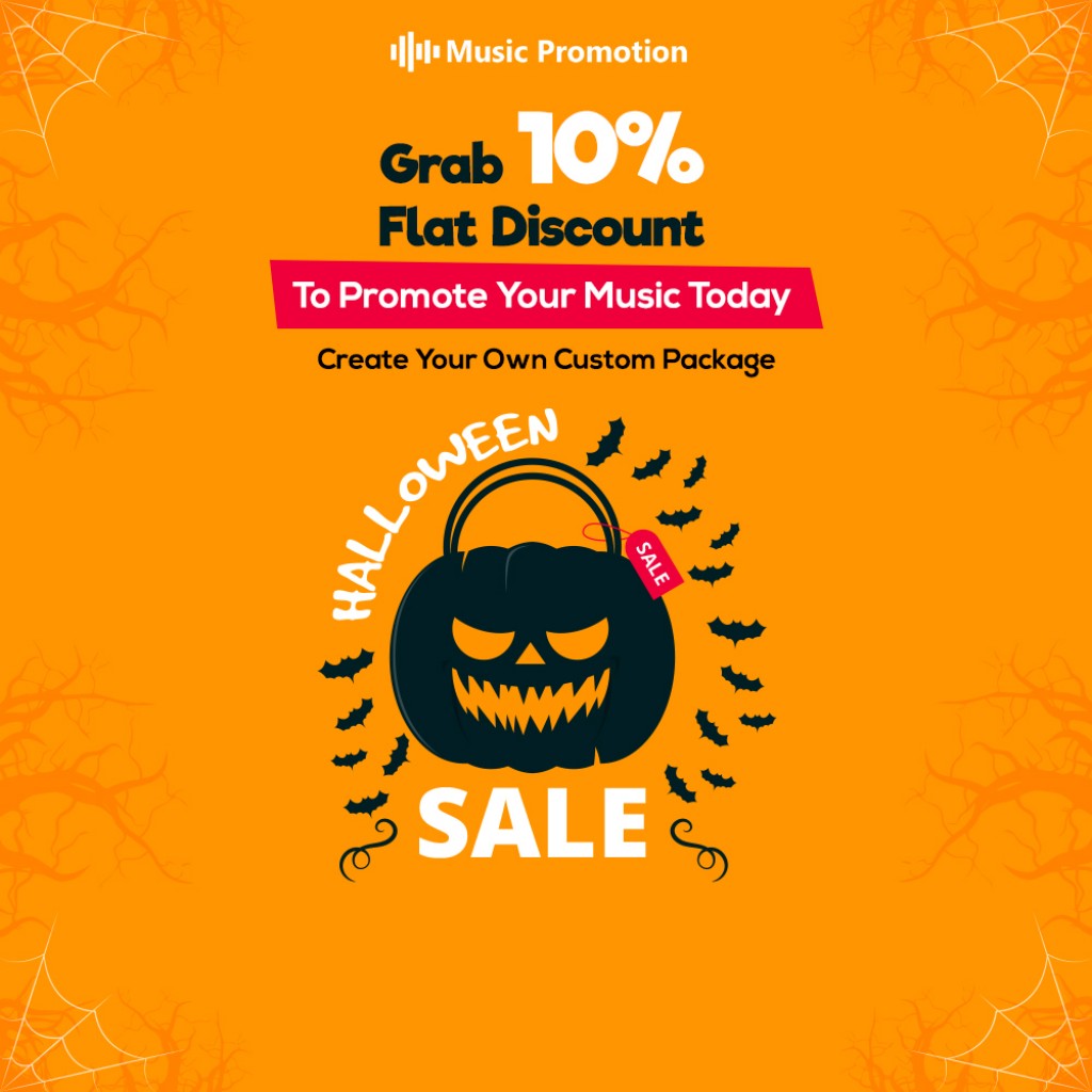 Flat 10% Halloween Discount on Music Promotion Custom Package from 26th October