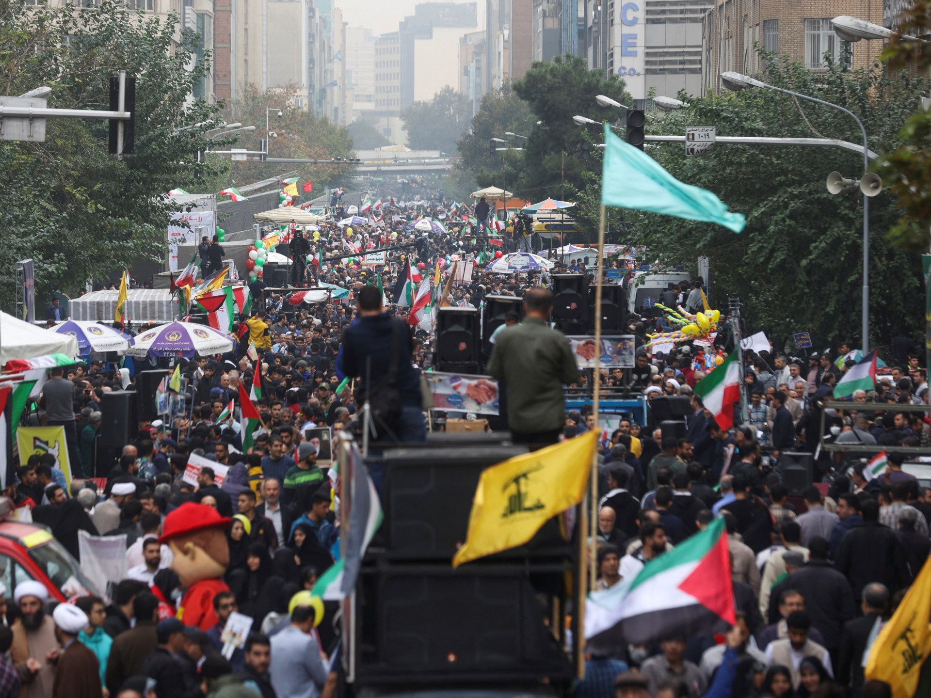 Iranians march for Gaza on anniversary of United States embassy takeover