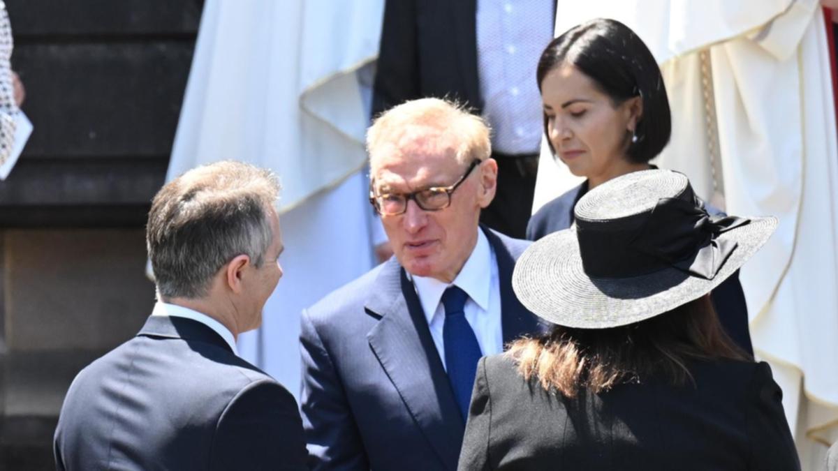 ‘My fortunate star’: Former NSW premier Bob Carr goodbyes partner Helena at Sydney funeral service