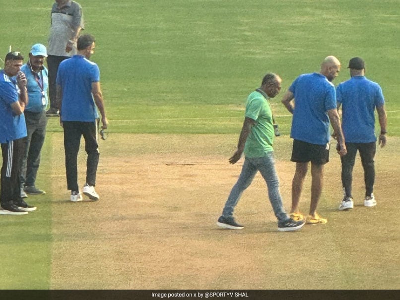 Rahul Dravid And Co. Check Wankhede Pitch Ahead of India vs New Zealand World Cup Semi-final. Web Sees ‘Green Patches’