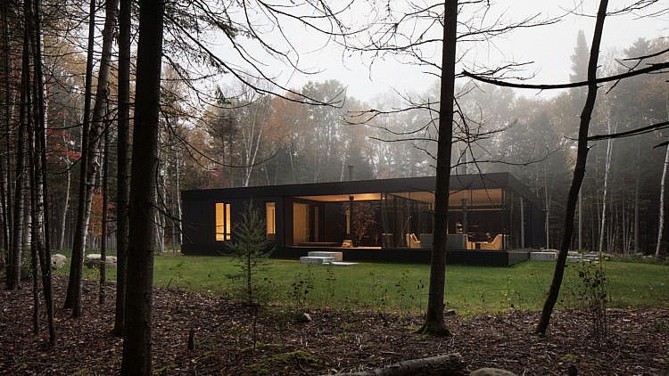 A Montreal designer constructed his weekend home around an apple tree