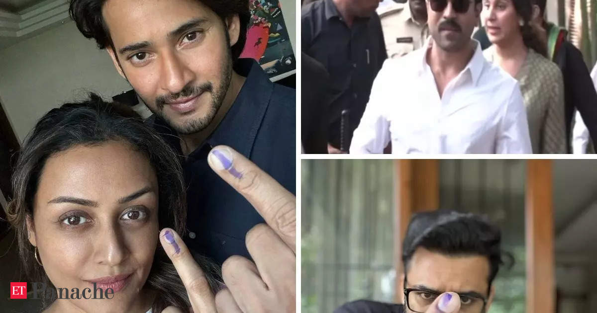 A stellar survey: Ram Charan, Mahesh Babu, Sai Dharam Tej cast their vote at Telangana Assembly Elections