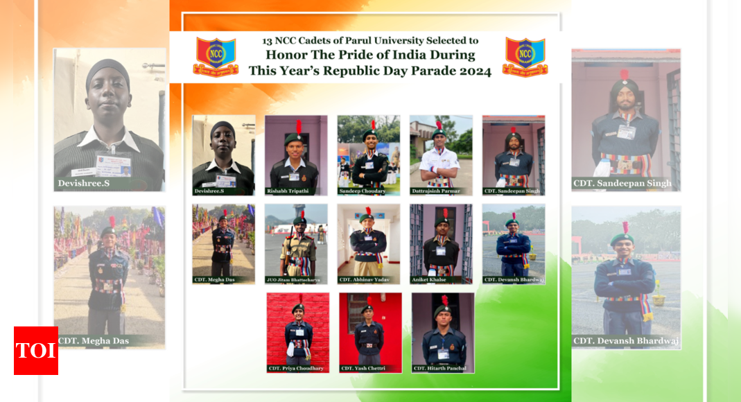 13 NCC cadets of Parul University picked to honour the pride of India throughout in the 2024 Republic Day parade