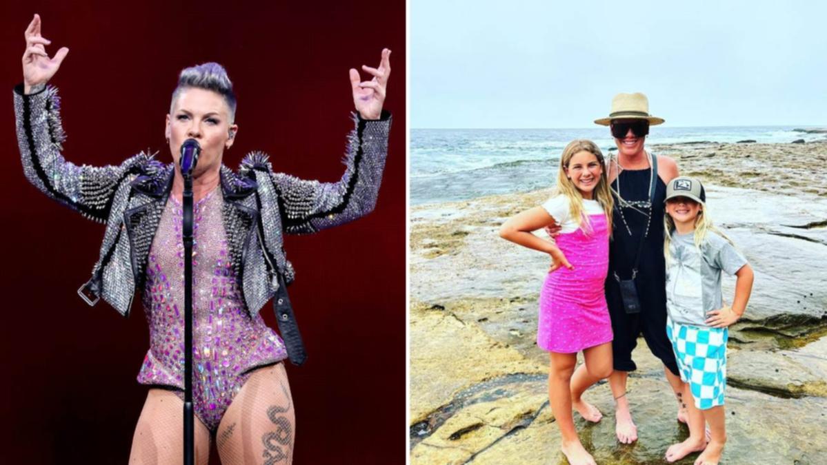 Pink found at renowned Aussie beach as she exposes kids’ response to being down under