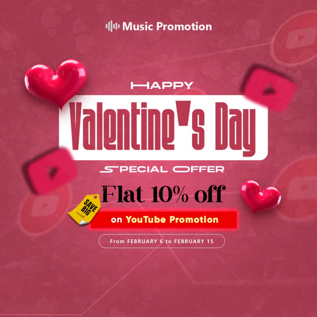 Valentine’s Special! Get a Flat 10% Discount on YouTube Promotion Services