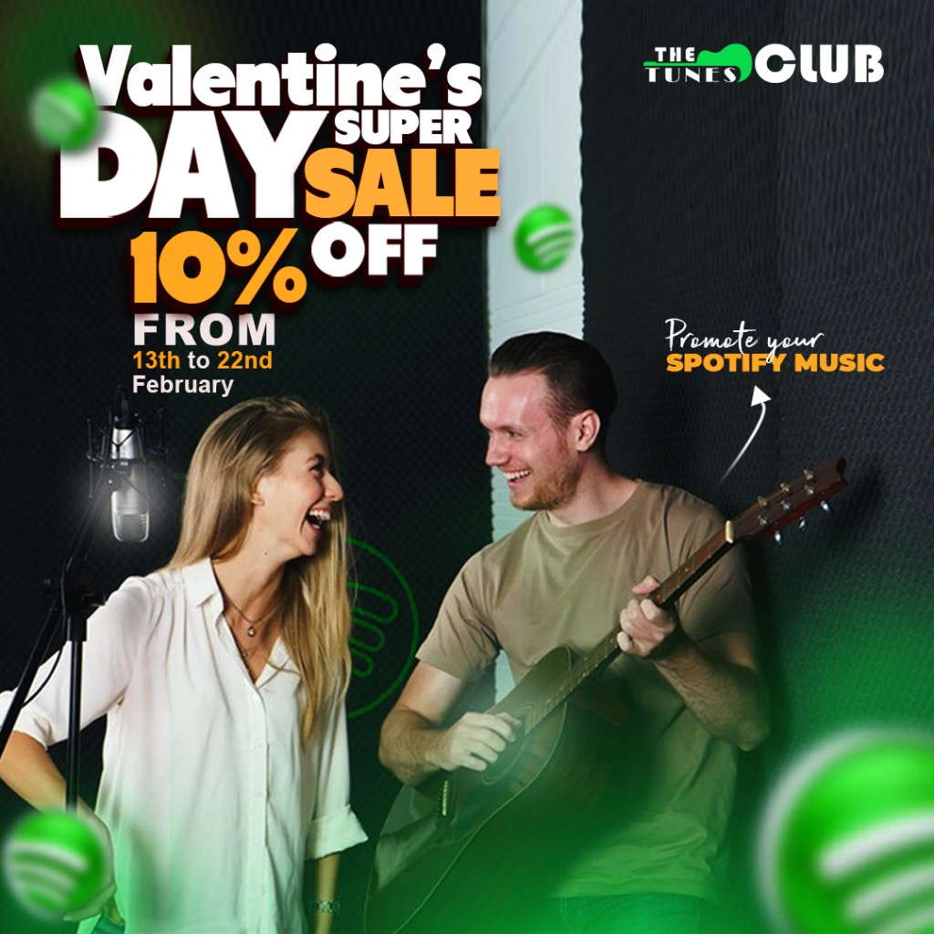 The Tunes Club’s Valentine’s Special Discount, 10% OFF on The Services