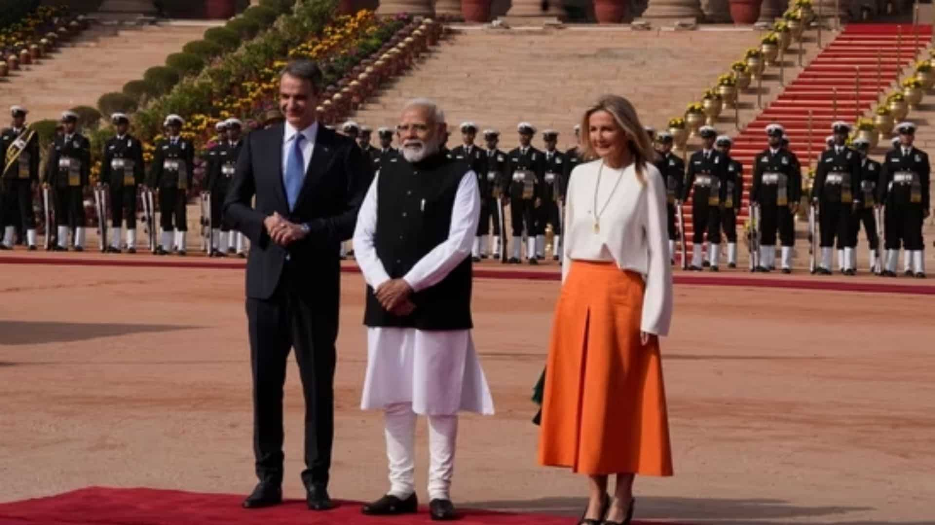 India: Greek PM Kyriakos Mitsotakis satisfies PM Modi, gets ritualistic welcome at Rashtrapati Bhavan