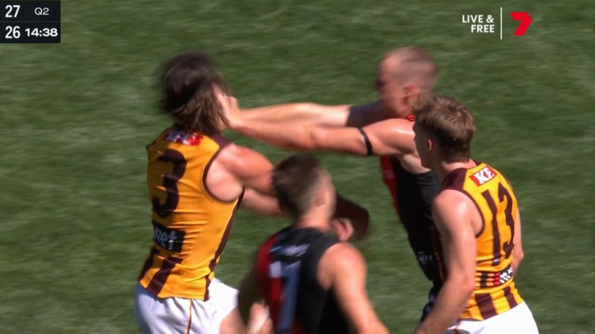 Hawthorn captain James Sicily and Essendon star Mason Redman police one-match restrictions