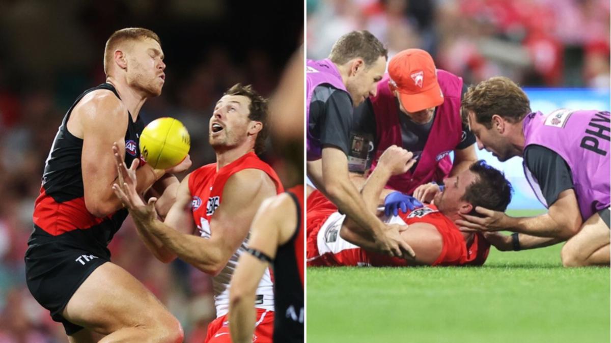 AFL tribunal suspends Essendon’s Peter Wright after big hit on Sydney Swan Harry Cunningham