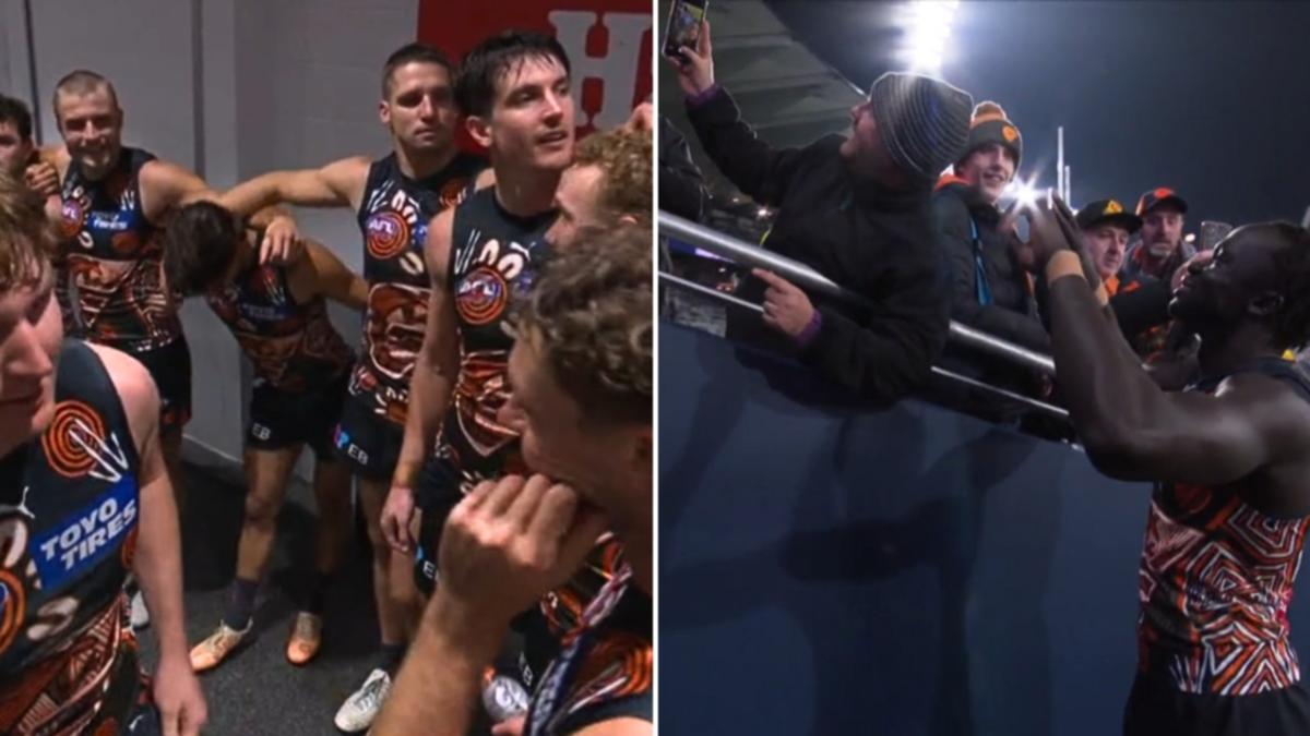 ‘Totally unconcerned’ GWS Giants hero Leek Aleer leaves whole group hanging after delighting win