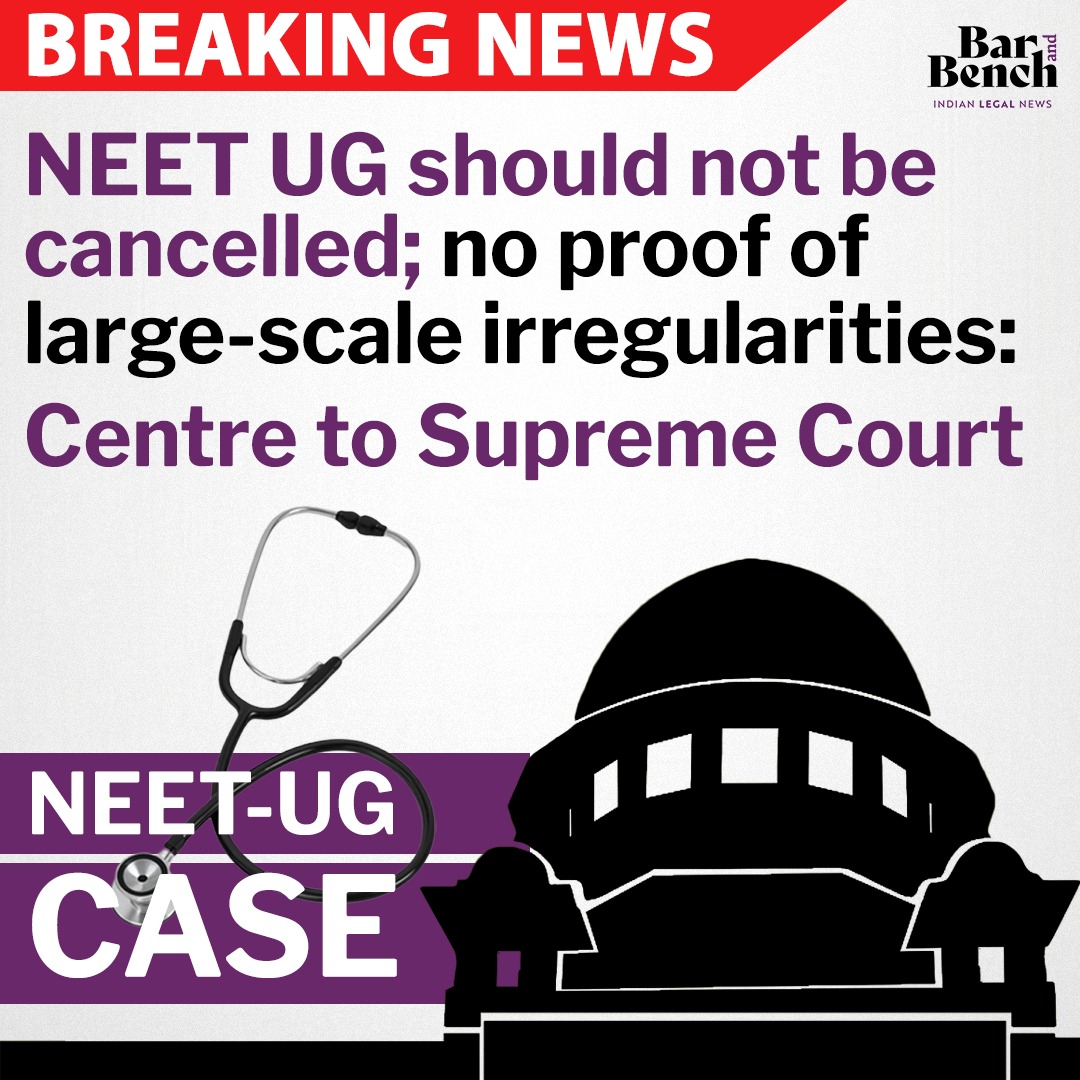 NEET-UG 2024: SC states examination not cancelled, yet; asks NTA to release outcomes city-wise and centre-wise