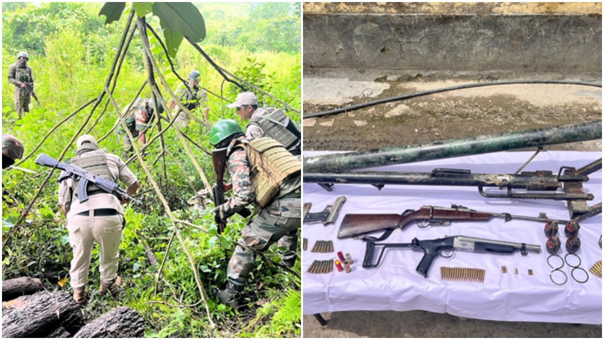 A cache of weapons recovered in Manipur, army and police had conducted a search operation