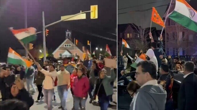 People took to the streets against Khalistanis in Canada, Hindus and Sikhs united