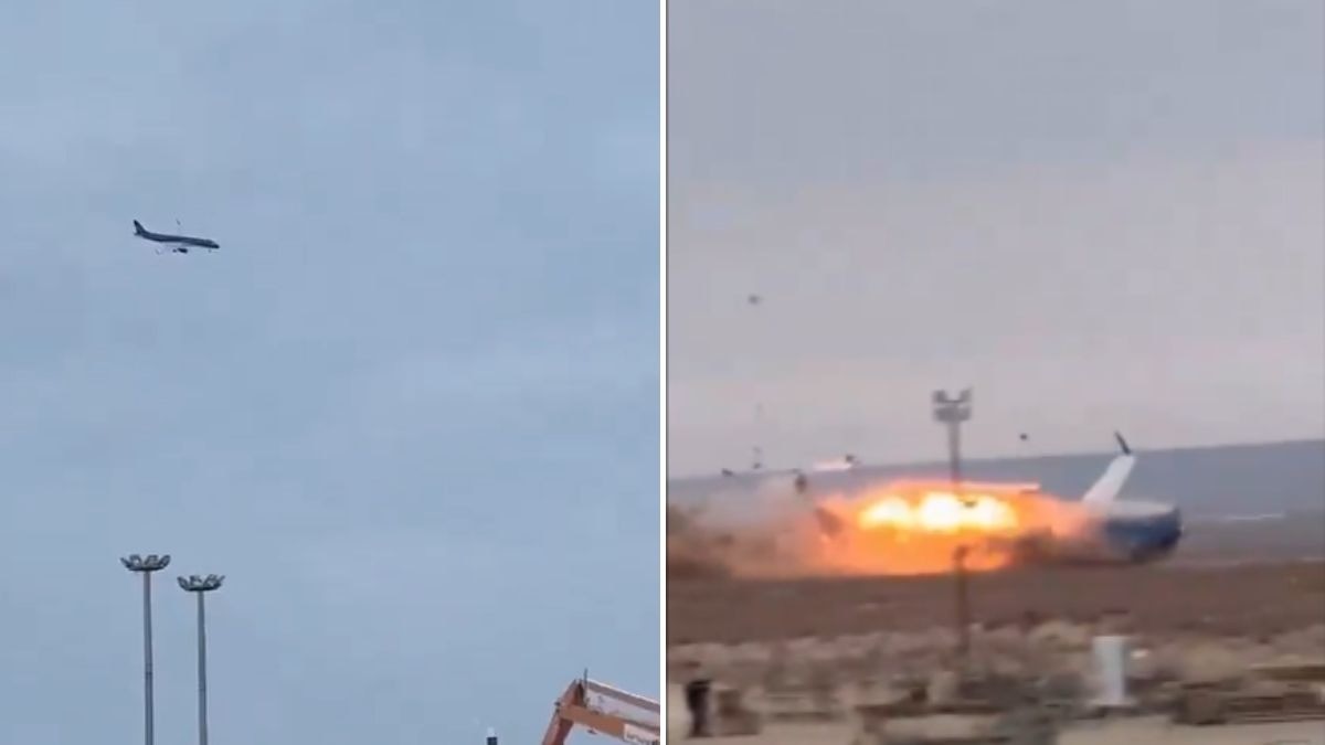 The plane tilted slightly, then a loud explosion as soon as it hit the ground … Azerbaijan crash terrible video