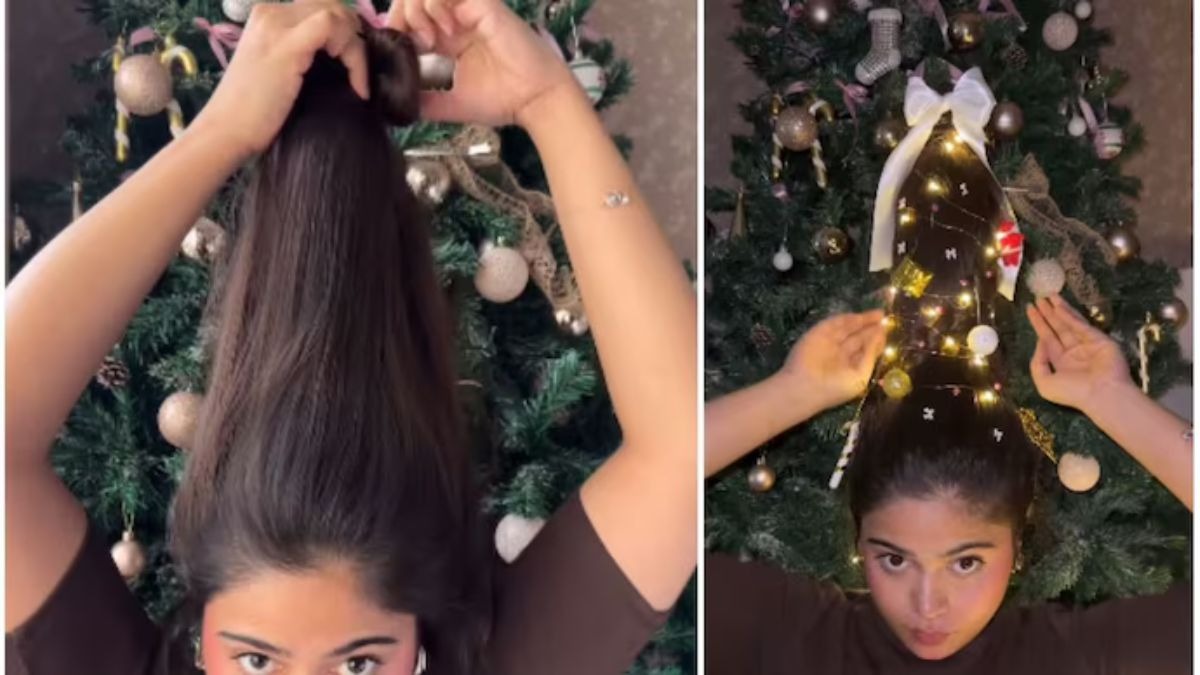 Beauty influencer made a Christmas tree on her head, people said after watching the video