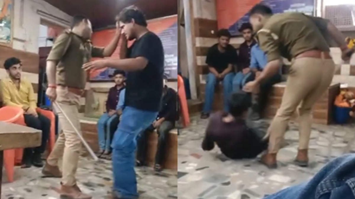 Outpost Incharge brutally beaten students, video viral, DCP suspended