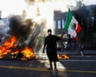 ‘We’re not afraid of you’: LA protesters, enraged by Trump, flood the streets