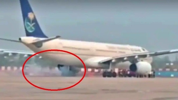 Lucknow: Saudi Airlines aircraft showed sparks and smoke during landing