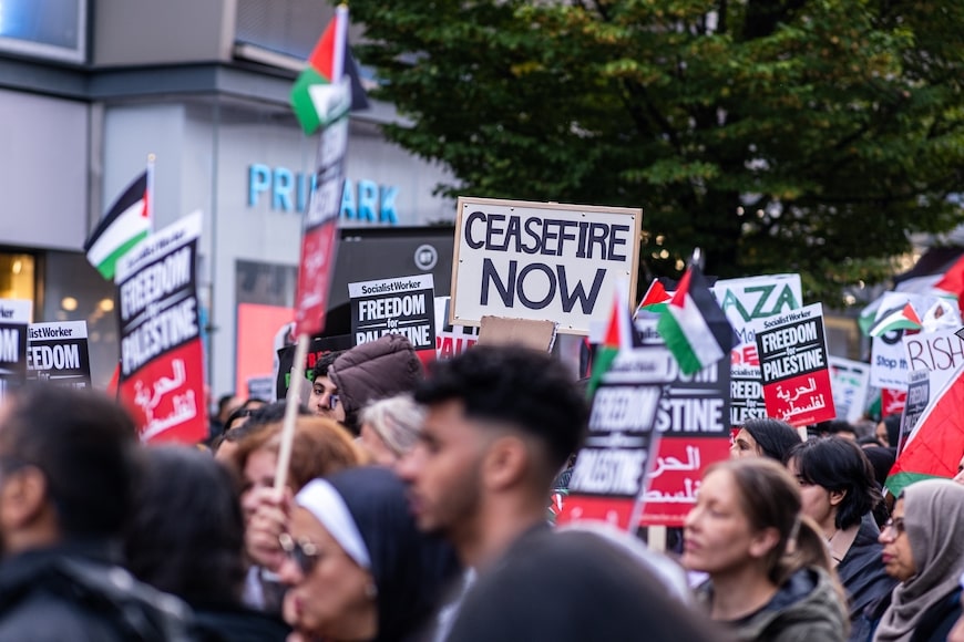 Gaza protests under way in Europe as arrests made in London