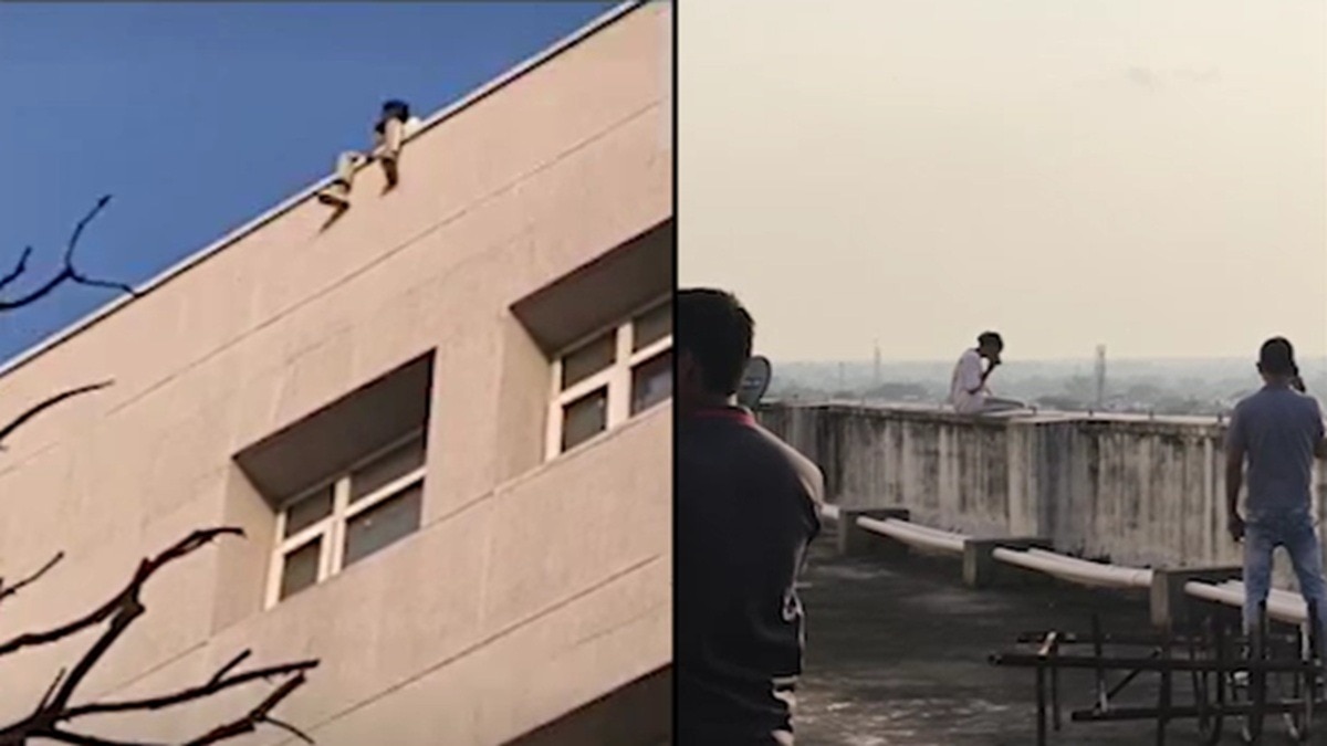 Ready to jump from the building with her legs hanging…a girl crying on the phone…this is how her life was saved, VIDEO
