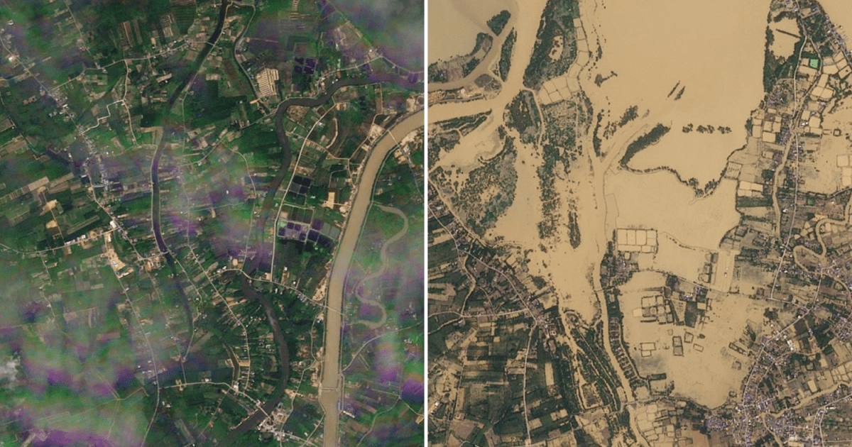 Satellite images show the scale of destruction from Asia floods