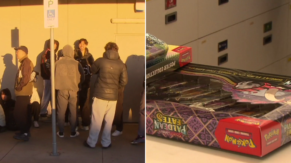 Hundreds of Pokémon card collectors queue for hours at Big W toy sale as Christmas shopping starts early