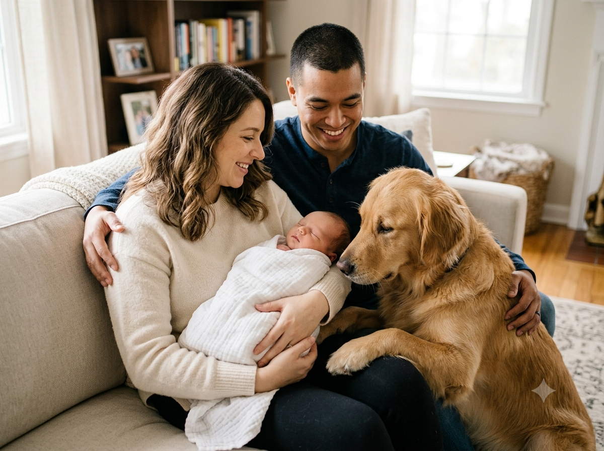 Psychology says people who raise a dog along with their new-born child aren’t as stressed as many people assume: What research reveals