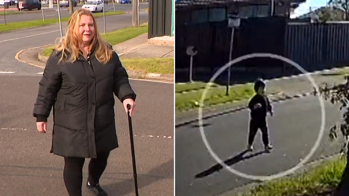 Woman with walking stick saves toddler from oncoming traffic in Hoppers Crossing, Melbourne