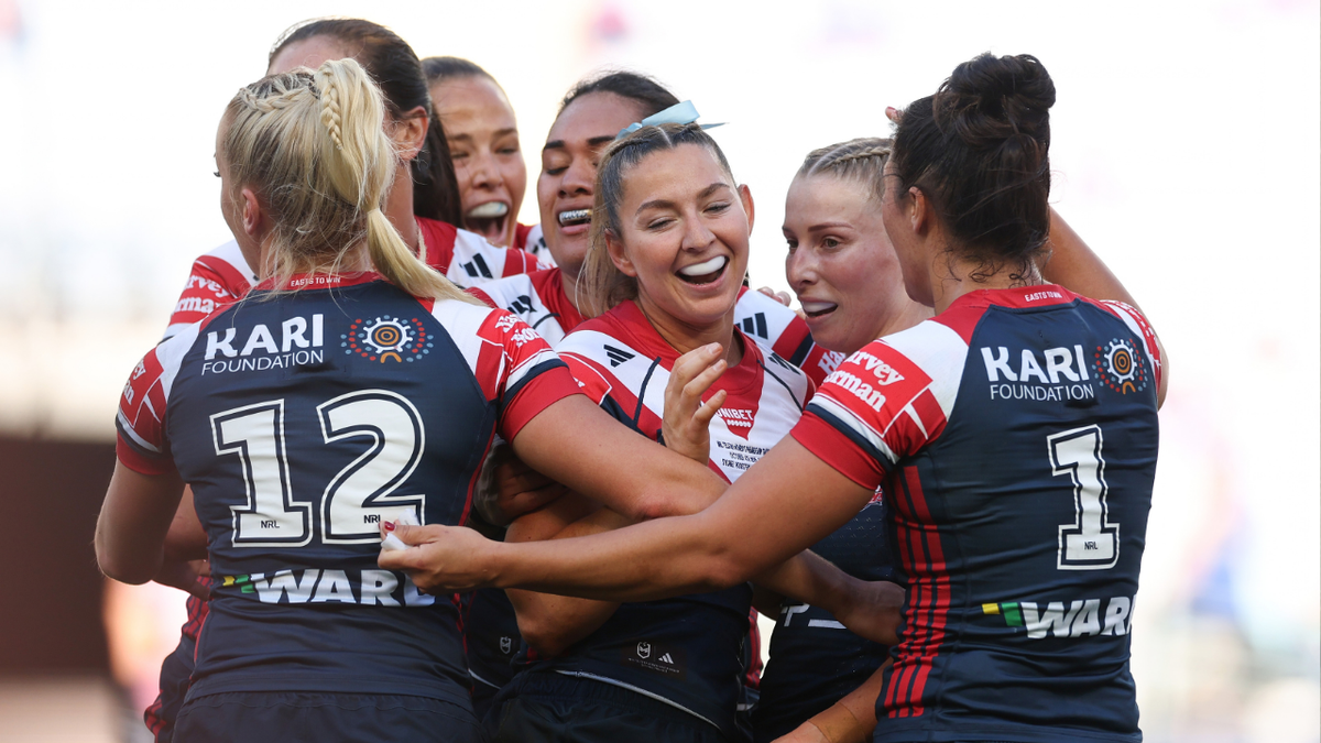 Sydney Roosters get party started early with NRLW grand final revenge over scoreless Brisbane Broncos